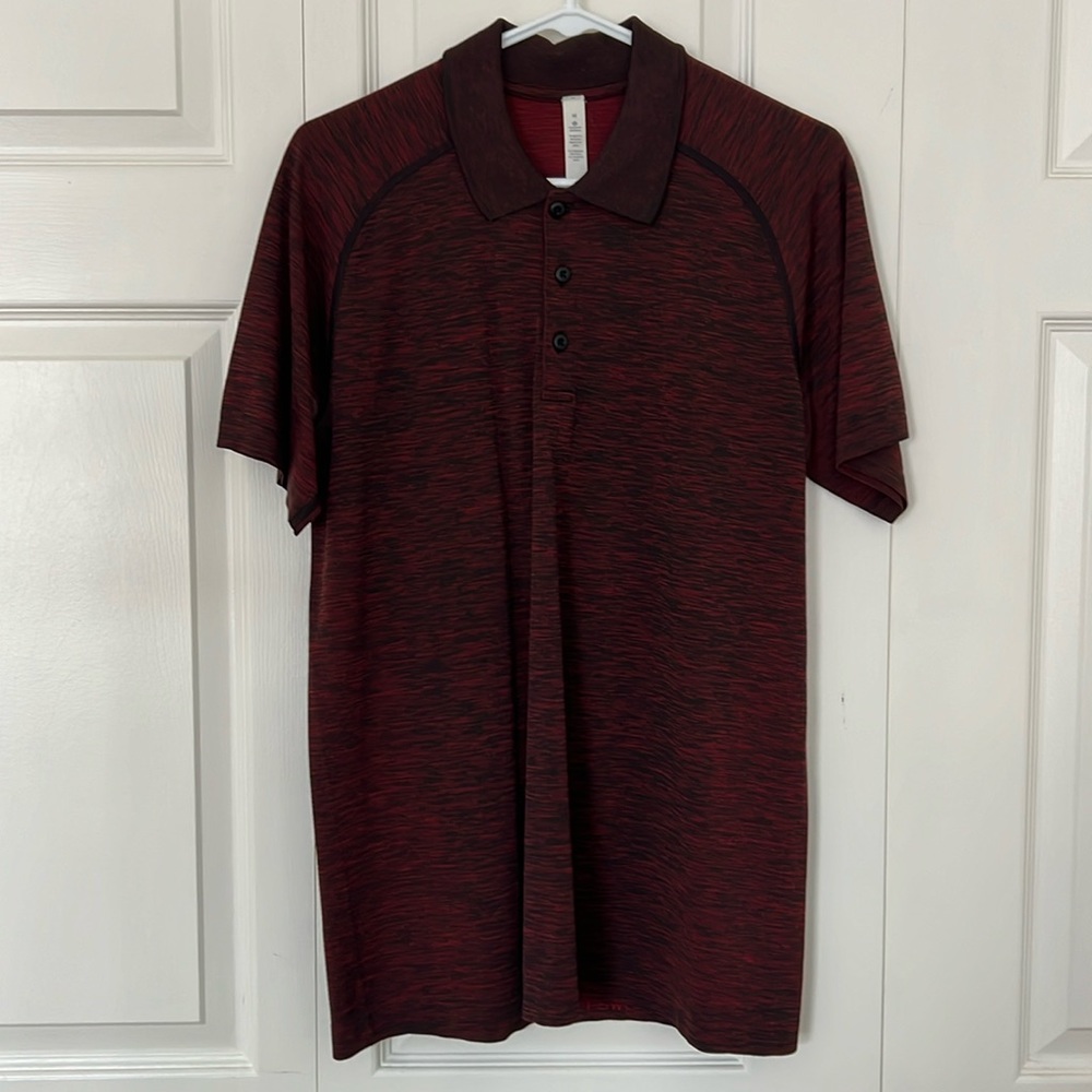 Red & Black Lululemon Metal Vent Polo